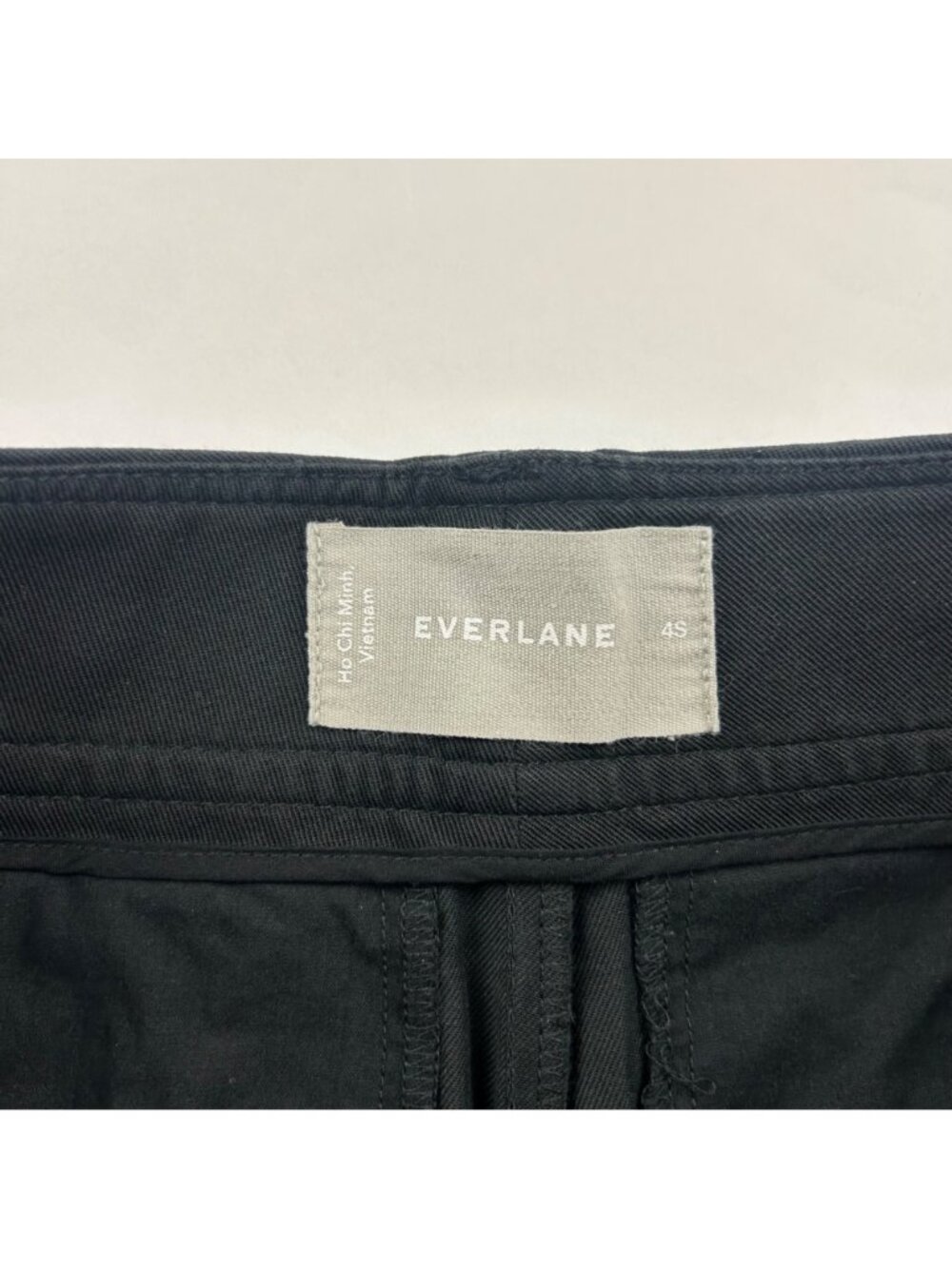 SHORT Everlane Black Tencel Blend Canvas Wide Leg Pleated Trouser 4S - Picture 4 of 7